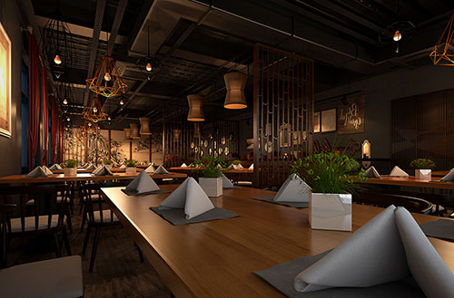 耀州简约大气中式风格餐厅设计装修效果图