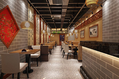 耀州传统中式餐厅餐馆装修设计效果图