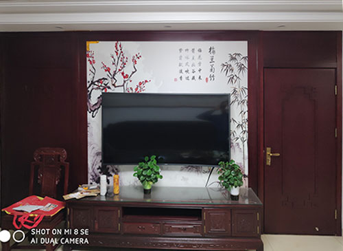 耀州中式家庭装修电视柜效果展示